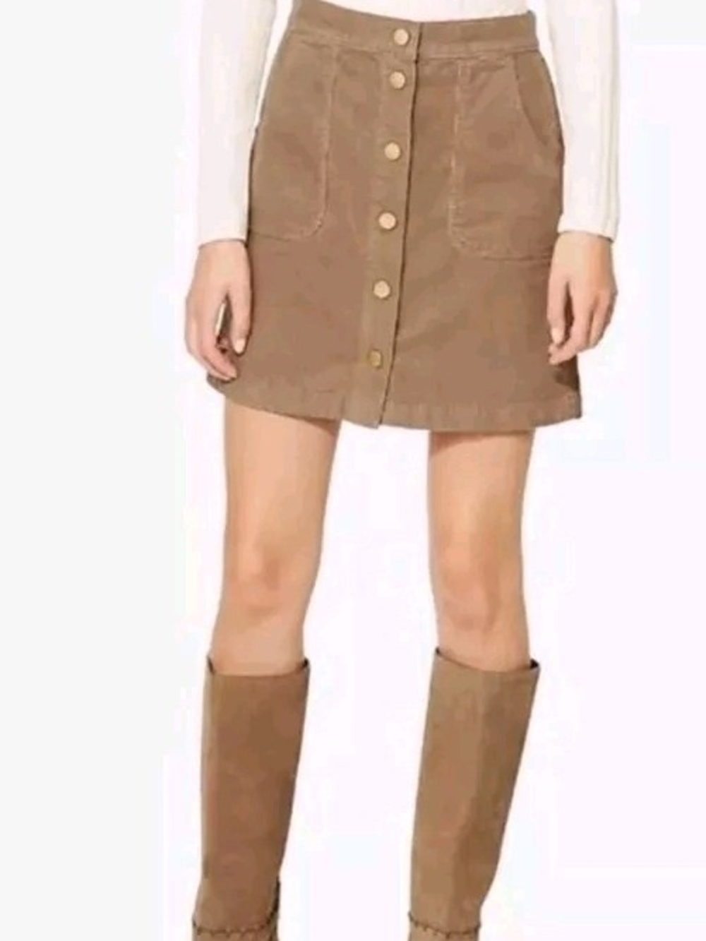 Tory Burch Button-Front Corduroy Mini Skirt Lucitano